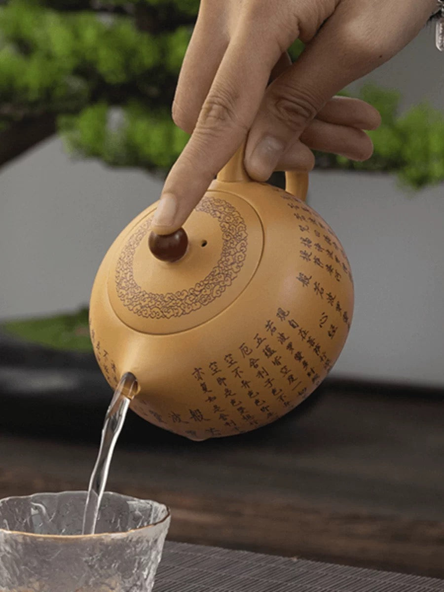 Buddhist Texts hand-painted Teapot