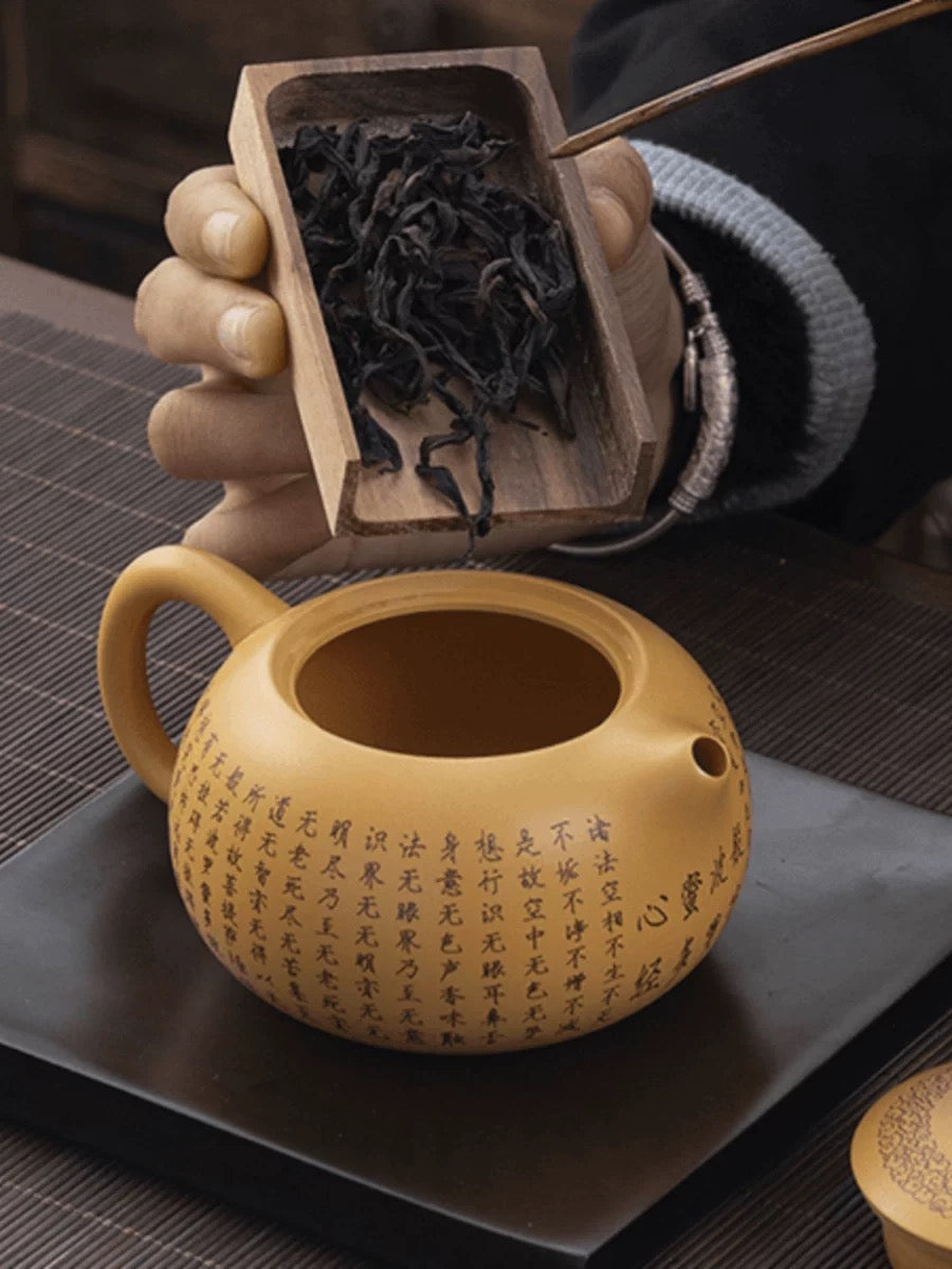 Buddhist Texts hand-painted Teapot