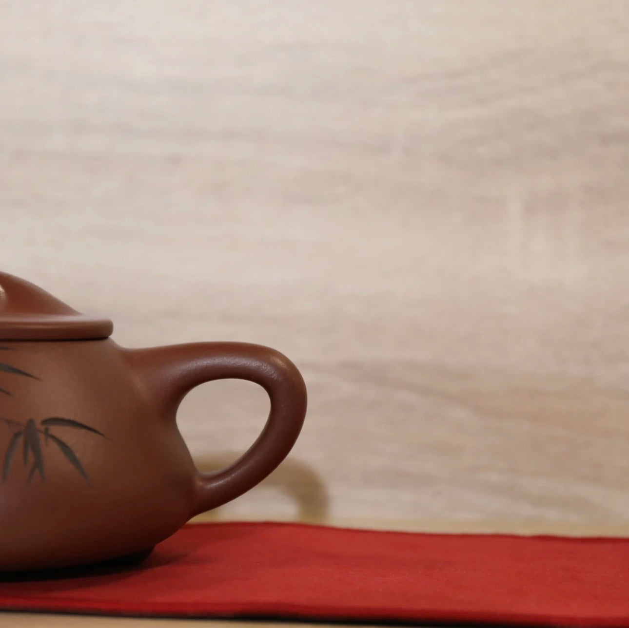 bamboo leaf Purple clay teapot